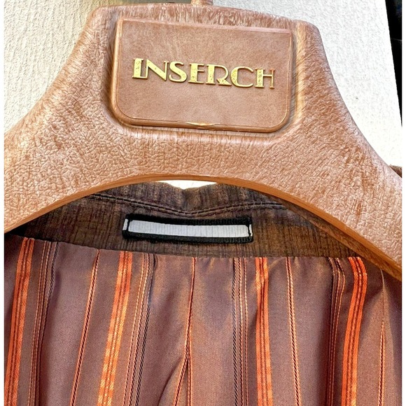 INSERCH Limited Edition Men's Brown Faux Leather Blazer Jacket Size 4XL - Picture 9 of 12